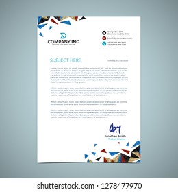 Blue And Gold Letterhead Design
