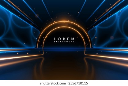 Blue and gold light background