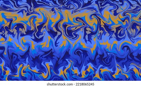 Fondo de los efectos del líquido dorado azul. Plantilla de diseño abstracto para folletos, volantes, revista, tarjeta de visita, marca, banners, cabeceras, portadas de libros, vector de fondo de cuadernos