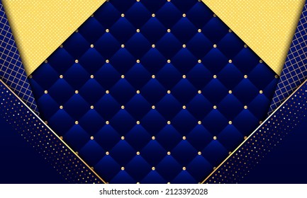 Blue and gold luxury background. Vector illustration.
