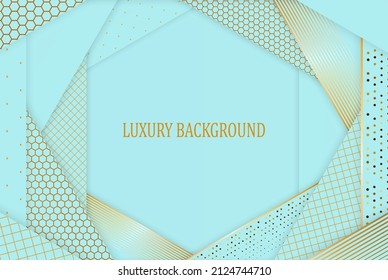 Blue and gold luxury background. Vector illustration.