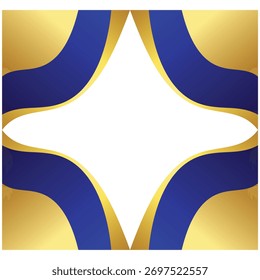 Blue Gold Minimal Frame Background