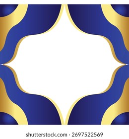 Plano de fundo azul dourado do quadro mínimo