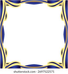 Blue Gold Minimal Frame Background