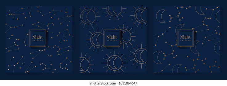 Blue and Gold Night Sky Pattern