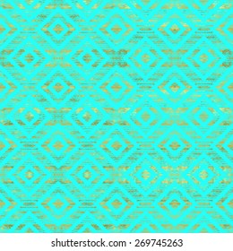 Blue and gold  pattern. Abstract geometric  background. Vector illustration.Shiny backdrop. Texture of gold foil.