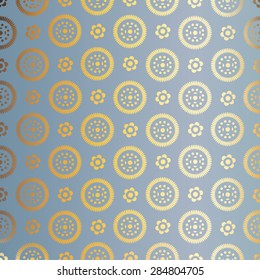 Blue and gold  pattern. Abstract geometric modern background. Texture of gold foil. Art deco style.