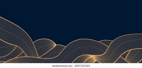 blue and gold pattern background. vector illustration