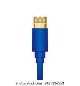 Blue gold plating LAN cable _ Illustration on the back.