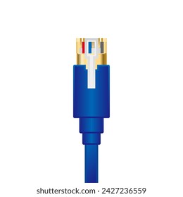 Blue gold plating LAN cable _ It is an illustration of the front.