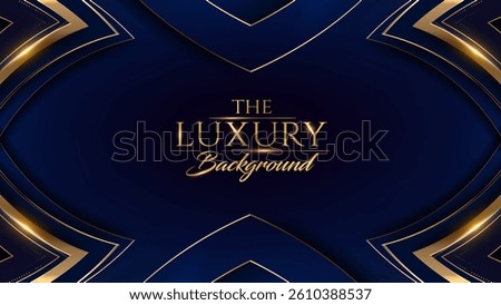Blue and Gold Premium Background. Innovative Flyer Premium Luxury Template. Cool Concept Design. Glorious Celebratory Template for Movie and Show. Luxurious Wedding Design. Gala Night.
