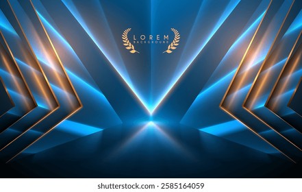 Blue and gold shapes background