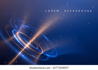 Blue and gold swirl light effect with sparks