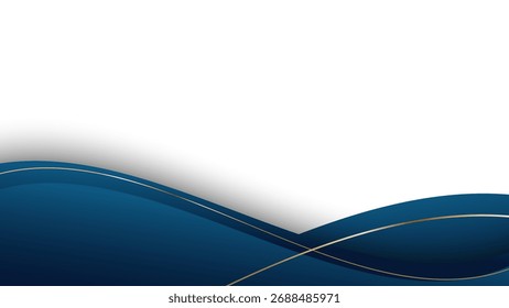 Colección de Vector de marco de esquina y borde de forma Abstractas de onda de oro azul. Elementos decorativos Esquinas, bordes y marco