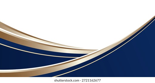 Vector de marco de esquina y borde de forma Abstractas de onda de oro azul Eps 10 Elementos decorativos esquinas, bordes y marcos. 
