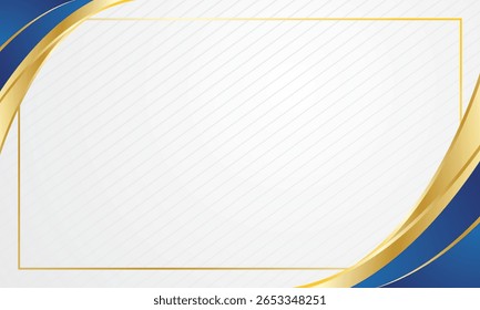 Fundo de onda de ouro azul para certificado de luxo