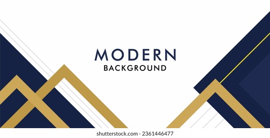 Blue  gold and white business wave banner background