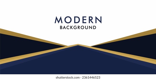 Blue  gold and white business wave banner background