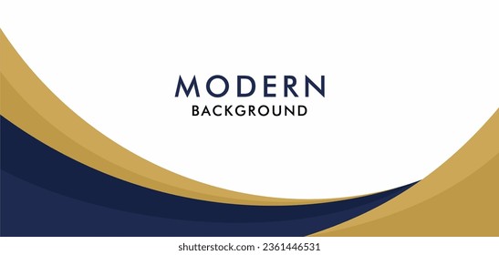 Blue  gold and white business wave banner background