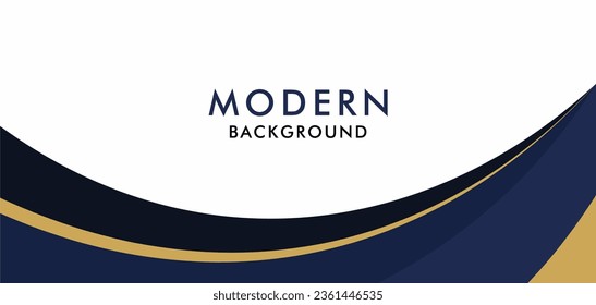 Blue  gold and white business wave banner background