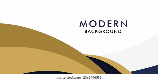 Blue  gold and white business wave banner background