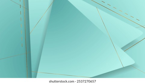 Fondo geométrico abstracto azul y dorado con triángulos. Diseño corporativo retro de Vector