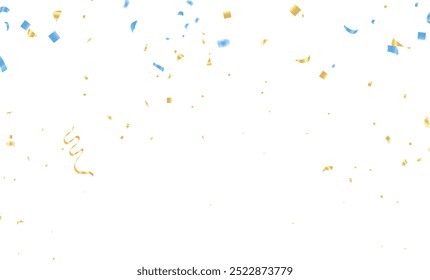 blue and Golden confetti isolated. Festive background. Vector illustration
