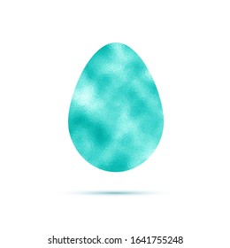 Blue Golden foil Happy Easter greeting card.Vector modern gold egg. Art Deco classy design template. Spring Holiday overlay.