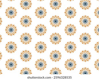 Blue and golden luxury vector seamless pattern. Ornament, Traditional, Ethnic, Arabic, Turkish, Indian motifs. Great for fabric and textile, wallpaper, packaging design or any desired idea.