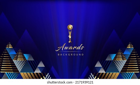 Blue Golden Royal Awards Graphics Background Stock Vector (Royalty Free ...