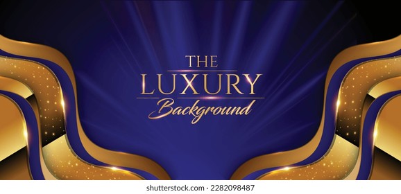 Blue Golden Shimmer Awards Graphics Background Celebration. Entertainment Light Hollywood Bollywood Template Nomination Luxury Premium Corporate Abstract Design Template Certificate