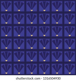 blue and golden triangles on blue background