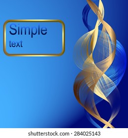 Blue golden Vector  abstract  background 
