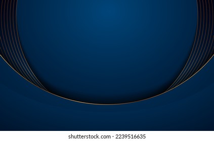 Blue and golden waves abstract modern corporate background. Vector design