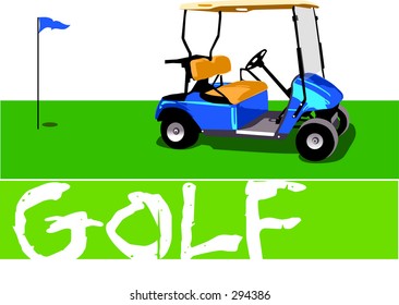 blue Golf car