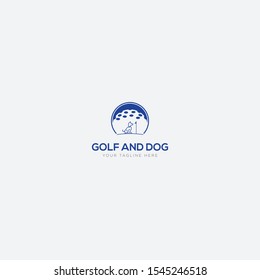 blue golf and dog logo design