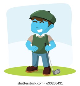 blue golf player