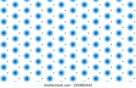 Blue Gomphrena Flower with Dots Pattern Background
