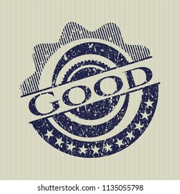 Blue Good distressed rubber seal