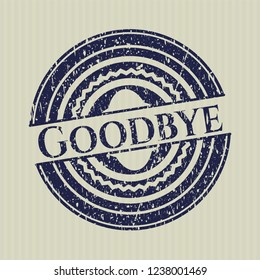 Blue Goodbye distressed grunge style stamp
