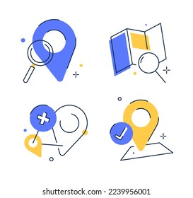 Blue GPS Pointer Marker Icon. GPS and Navigation Symbol. Element for Map, Social Media