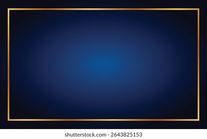 Diseño simple de la graduación azul con el marco del oro