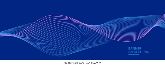 Blue gradations background tecnology with shining waves line colorful