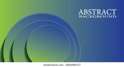 blue gradien abstract background. Dynamic shapes with 3d circle yellow papercut layer 