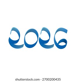 Blue gradient 2026 typography design in modern style. Perfect for New Year greeting cards, posters, banners, and digital creative projects.
