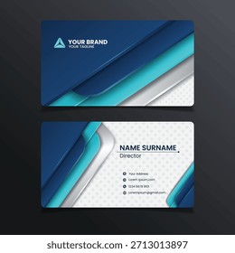 Plantilla de diseño de tarjeta de visita de fondo abstracto degradado azul