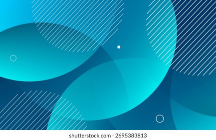 Blue gradient abstract background with circles. Vector illustration