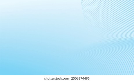 Fondo abstracto degradado azul con línea curva 