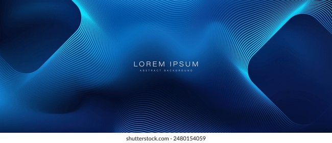 Diseño de fondo abstracto de degradado azul con líneas geométricas brillantes. Patrón moderno de líneas azules brillantes. Concepto futurista. Traje para el Anuncio, folleto, Sitio web, corporativo, cubierta, presentación