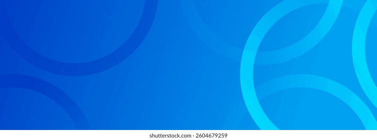 Blue gradient abstract background with elegant circle shapes, offering a sleek and professional design ideal for presentations, banners, and modern projects.